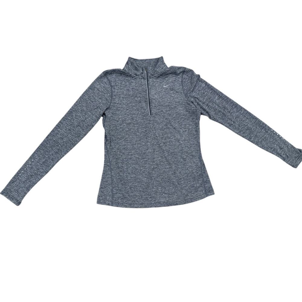 Nike Running Women's Dri-FIT Heathered Grey Half-Zip Pullover  Size M